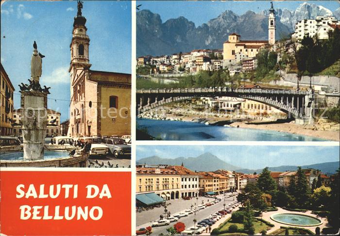 Belluno Brunnen Skulptur Kirche Bruecke Platz