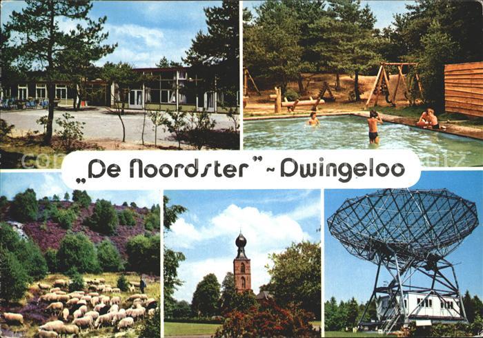 Dwingeloo Recreatiecentrum de Noordster Bungalowpark Schafe Kirche Radioteleskop