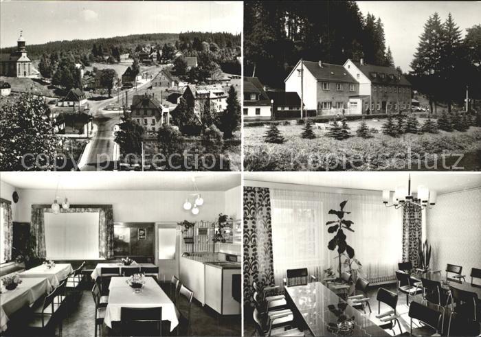 Rautenkranz Vogtland Ortsansicht mit Kirche Ferienheim Frischhuette