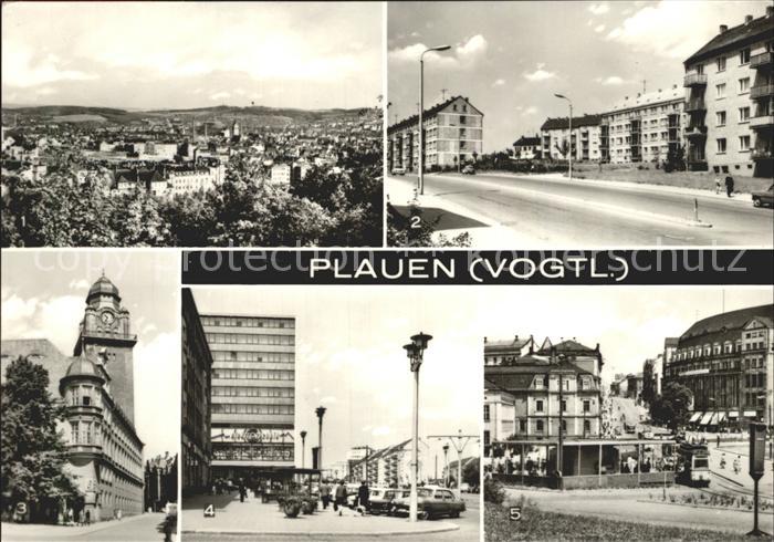 Plauen Vogtland Panorama Ernst Thaelmann Strasse Rathaus Bahnhofstrasse Otto Gro