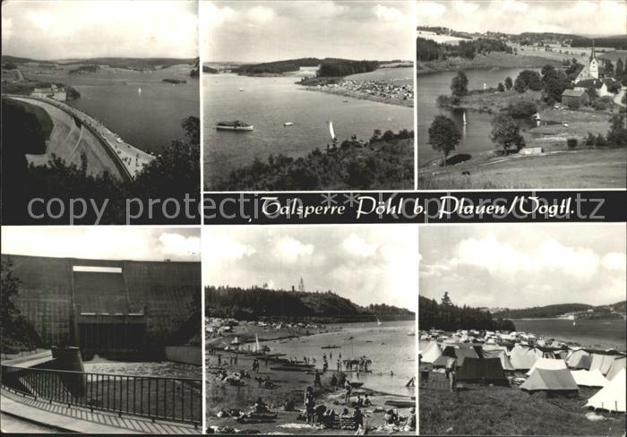 Poehl Vogtland Talsperre Stausee Sperrmauer Strand Campingplatz