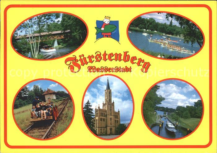 Fuerstenberg Havel Havelbruecke Drachenbootrennen Draisinenfahrt Stadtkirche Sch