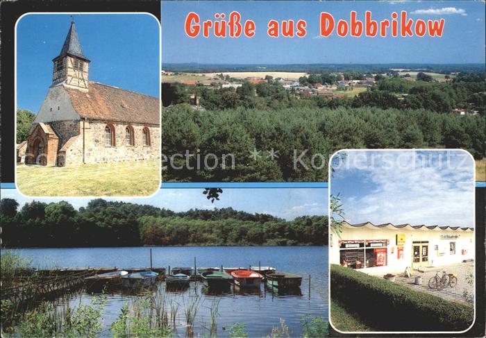 Dobbrikow Kirche Blick vom Weinberg Kahnanlegestelle Vordersee Einkaufscenter