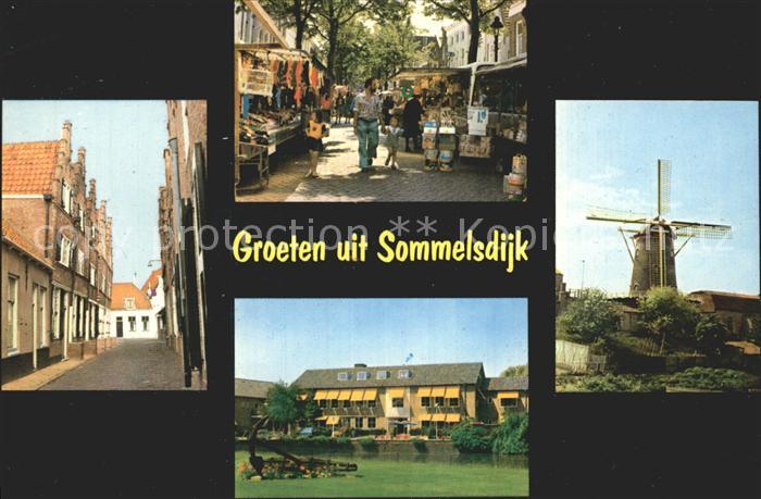 Sommelsdijk Strassenpartie Windmuehle Strassenbuden