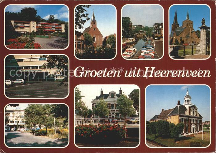 Heerenveen Teilansichten Kirche Kanal Gebaeude