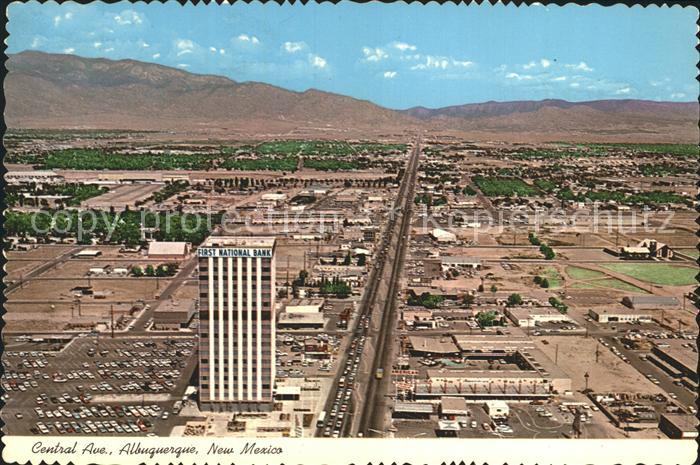 Albuquerque Central Avenue First National Bank Building aerial view