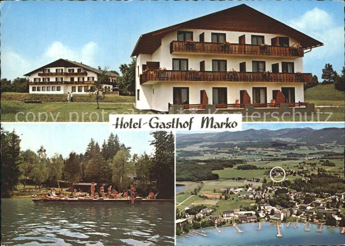 Seelach Klopeinersee Hotel Gasthof Marko Badesteg Fliegeraufnahme
