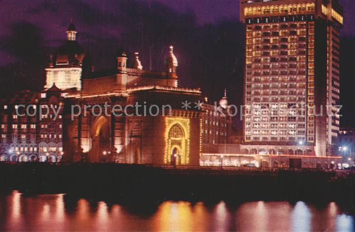 Bombay Mumbai Taj Mahal Hotel Taj Intercontinental Hotel illuminated at night