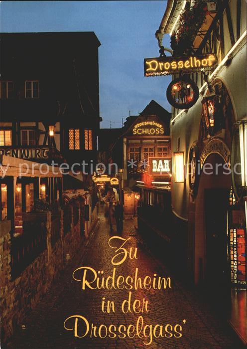 Ruedesheim Rhein Drosselgasse am Abend