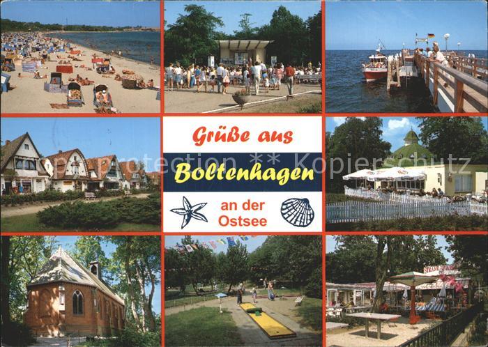 Boltenhagen Ostseebad Strand Konzertpavillon Steg Bootsanleger Restaurant Kirche