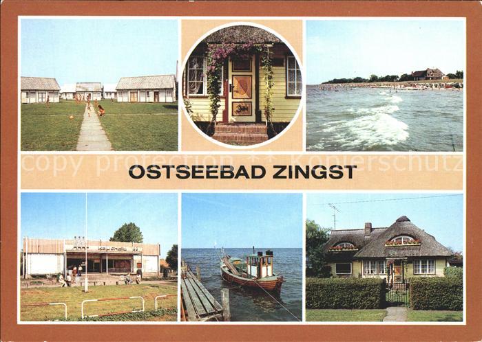 Zingst Ostseebad Bungalowdorf bemalte Tuer Stoertebekerstrasse Strand Kaufhalle