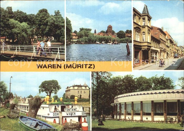 Waren Mueritz Kietzbruecke Altstadt Lange Strasse MS Fontane Hafen Mole Konsum G