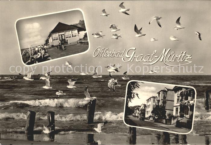 Graal-Mueritz Ostseebad Strand Promenade Gaststaette Moewen Ortspartie