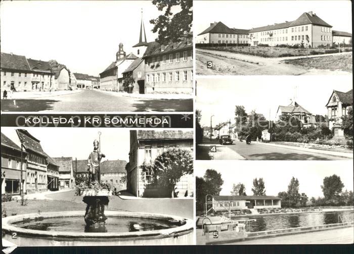 Koelleda Rossplatz Wipertusbrunnen Markt Brunnen Schule Bahnhofstrasse Schwimmba