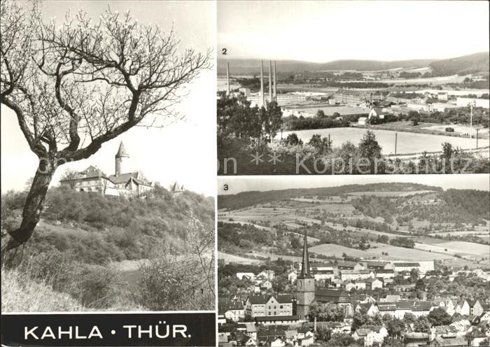 Kahla Thueringen Leuchtenburg VEB Porzellankombinat Ortsansicht mit Kirche