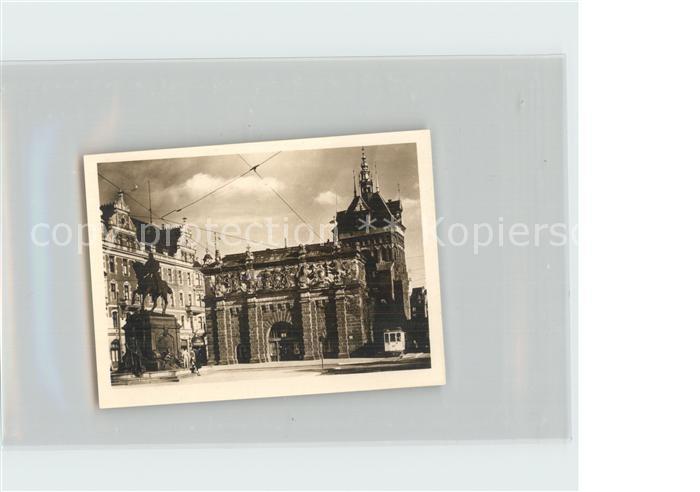 Danzig Westpreussen Hohes Tor Stockturm Denkmal Reiterstandbild