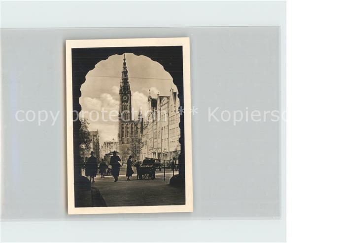 Danzig Westpreussen Langer Markt mit Rathaus