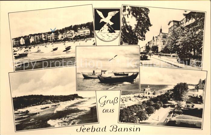 Bansin Ostseebad Strand Boote Promenade Strassenpartie