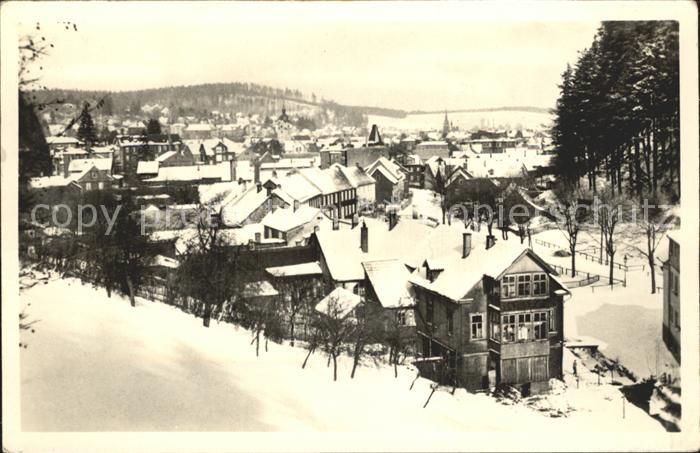 Friedrichroda Blick ueber die Stadt im Winter