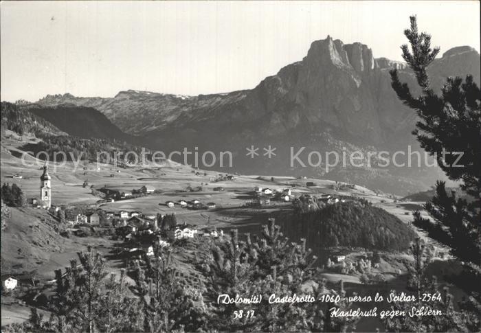 Castelrotto Kastelruth Panorama verso lo Sciliar Schlern Dolom