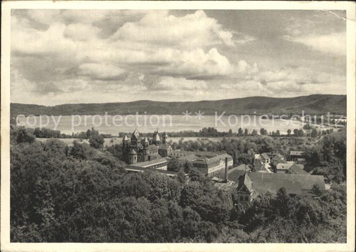 Maria Laach Glees Totalansicht Abtei Kloster Laacher See Kupfertiefdruck