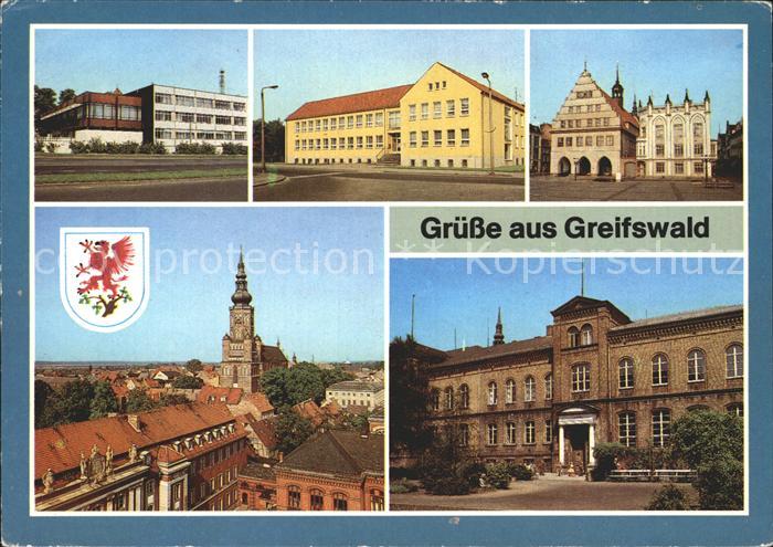 Greifswald Mecklenburg Vorpommern Mensa Haus der Gewerkschaft Rathaus Apotheke K