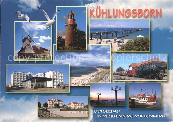 Kuehlungsborn Ostseebad Windmuehle Moewen Leuchtturm Seebruecke Hotel Strand Bae