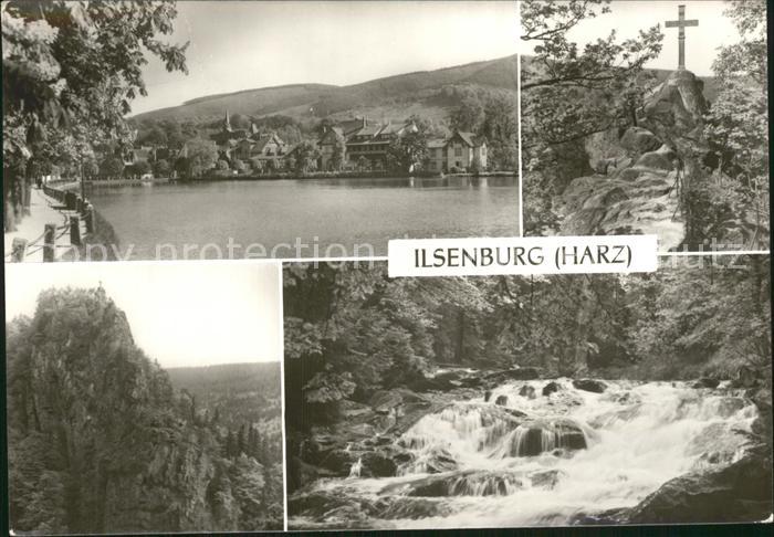 Ilsenburg Harz Forellenteich Ilsestein Gipfelkreuz Felsen Ilsefaelle Wasserfall