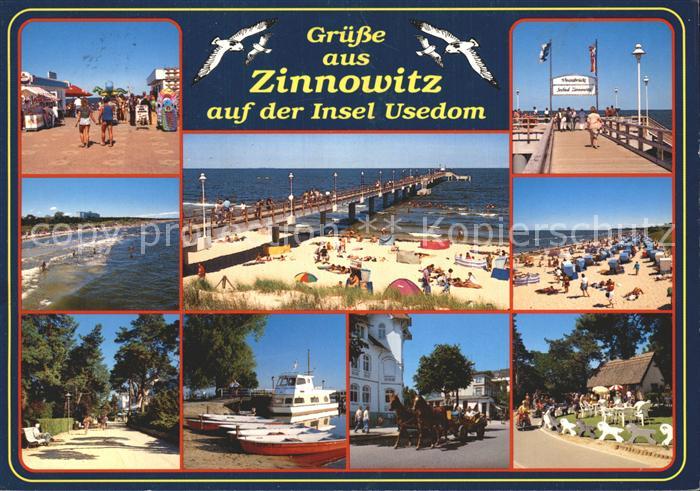Zinnowitz Ostseebad Promenade Seebruecke Vinetabruecke Strand Hafen Pferdekutsch