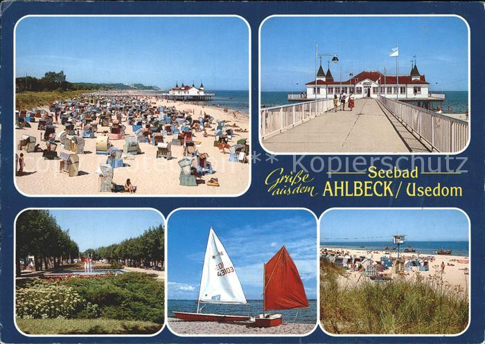 Ahlbeck Ostseebad Strand Seebruecke Restaurant Park Promenade Segelboot