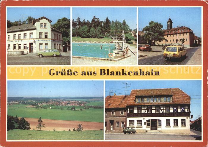 Blankenhain Thueringen HO Gaststaette Parkhotel Freibad Rathaus uebersicht FDGB