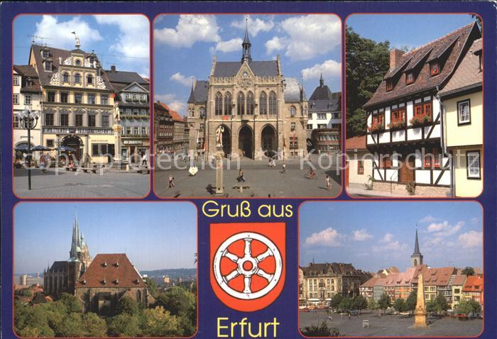 ERFURT  CITY Haus Zum Roten Ochsen Rathaus Haeuser am Kreuzsand Dom Platz Severi