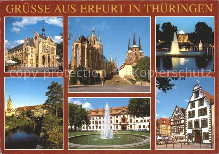 ERFURT  CITY Rathaus Dom Kirche Lichterfest ega Kraemerbruecke Statthalterei Sta