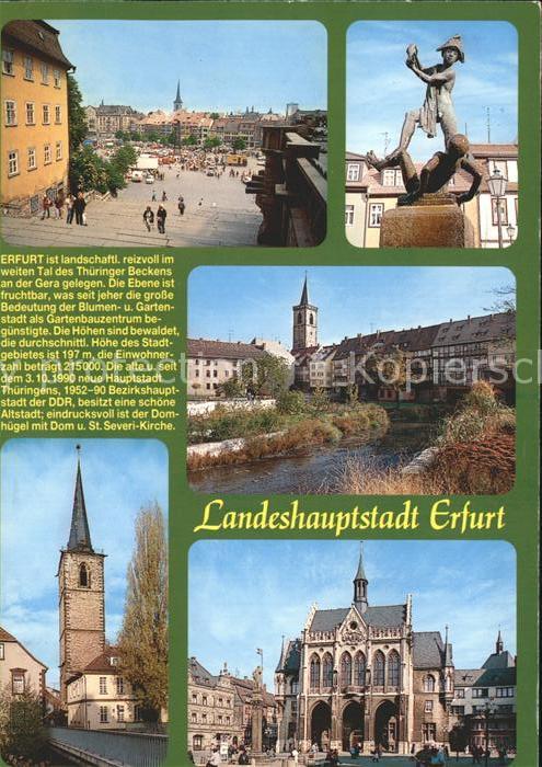 ERFURT CITY Teilansichten Kirche Rathaus Skulptur