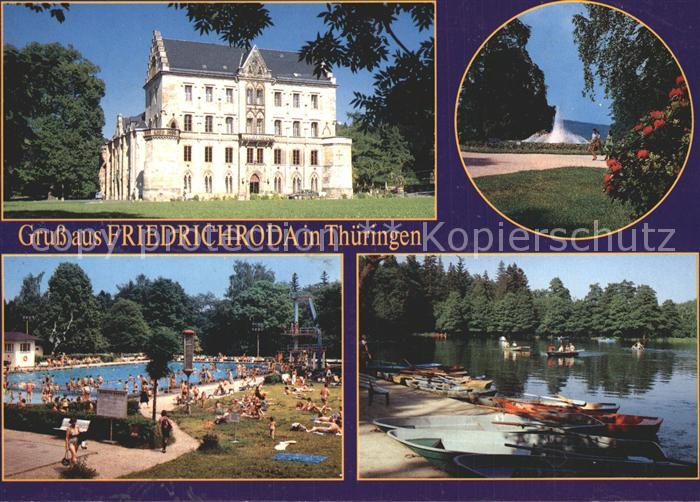 Friedrichroda Schloss Reinhardsbrunn Puschkinpark Schwimmbad Gondelteich