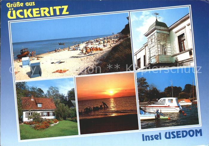 ueckeritz Usedom Strand Ferienhaus Hafen Motorboot Sonnenuntergang