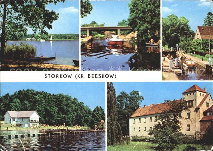 Storkow Mark Storkower See Kanal Schleuse Strandbad Burg