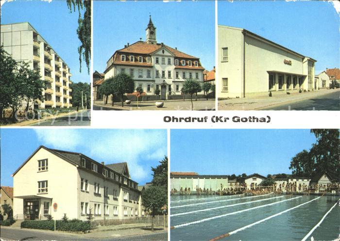Ohrdruf Reinhardtstrasse Rathaus Kaufhalle Drushba Krankenhaus Schwimmbad