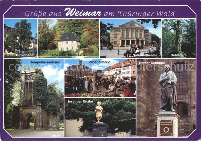 Weimar Thueringen Ginkobaum Goethes Gartenhaus Nationaltheater Belvedere Tempelh