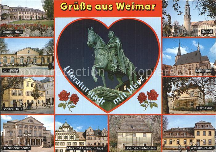 Weimar Thueringen Kunsthalle Nationaltheater Markt Schloss Kirche Haeuser von Go