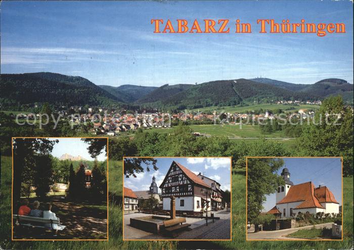 Tabarz Panorama Blick vom Kurpark Winkelhof Inselsbergklinik Lindenstrasse Kirch