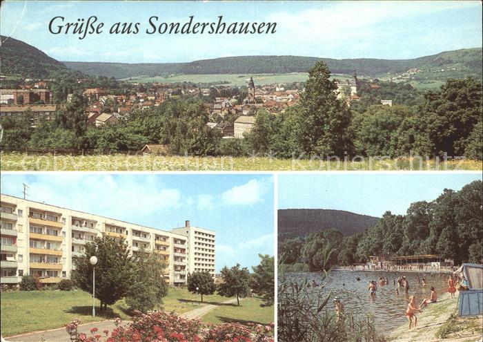 Sondershausen Thueringen uebersicht Neubaugebiet Borntal Naherholungszentrum Beb