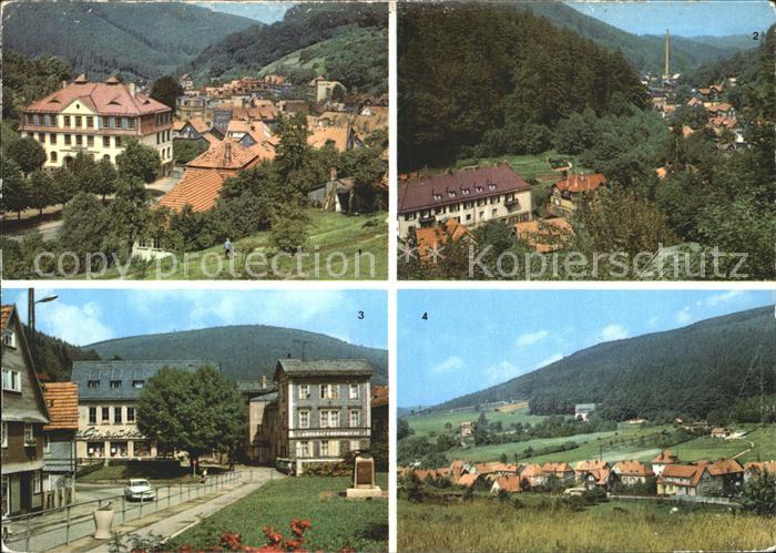 Ruhla Blick von der Gottesgabe Uhrenkombinat Platz des Friedens Kinderkurheim