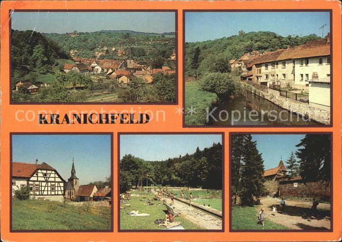 Kranichfeld Teilansicht Oberschloss Ilm Freibad Niederburg