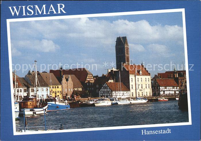 Wismar Mecklenburg Hafenpanorama Hansestadt Kirche