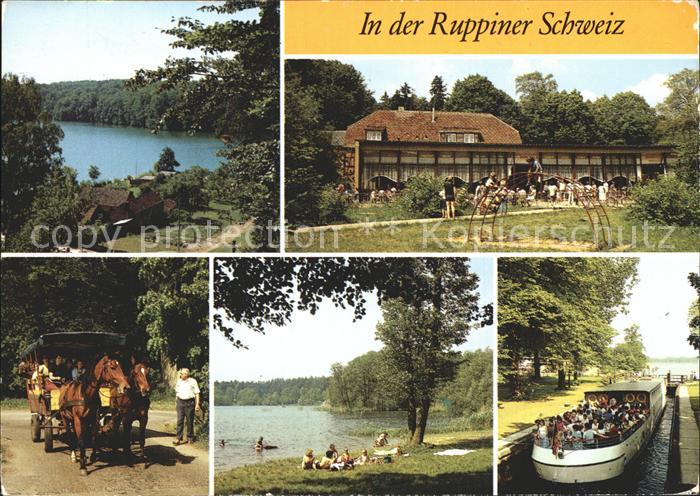 Binenwalde Kalksee Gaststaette Kremserfahrt Planwagen Badestelle Molchowsee Schl