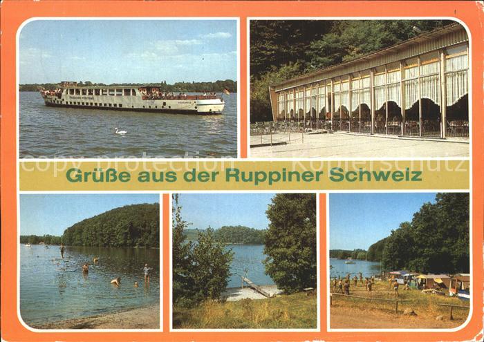Neuruppin MS Fontane Ruppiner See Gaststaette Badestelle Tornowsee Campingplatz