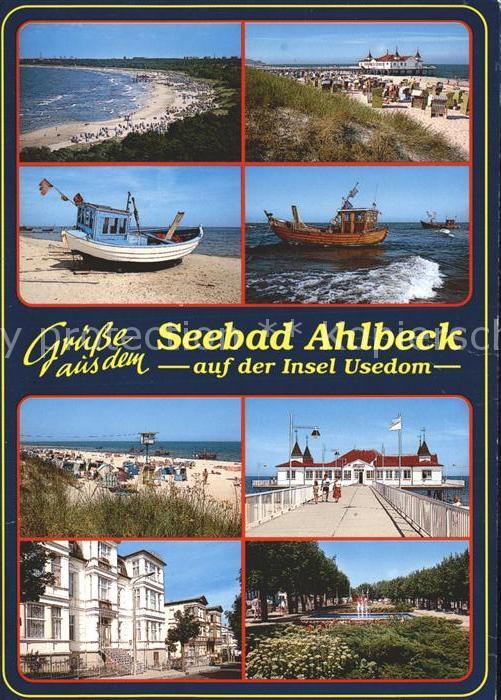 Ahlbeck Ostseebad Strand Seebruecke Fischkutter Park Promenade Ortspartie