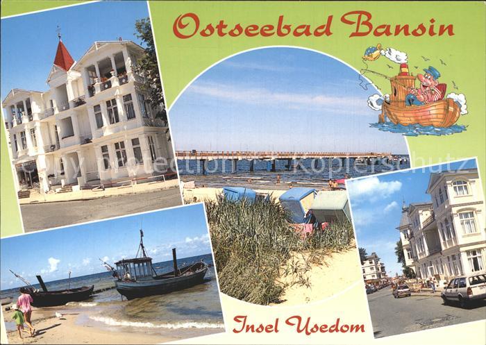 Bansin Ostseebad Ortspartie Strand Fischkutter Seebruecke