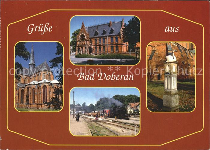 Bad Doberan Muenster Schwan Skulptur Eisenbahn Dampflokomotive